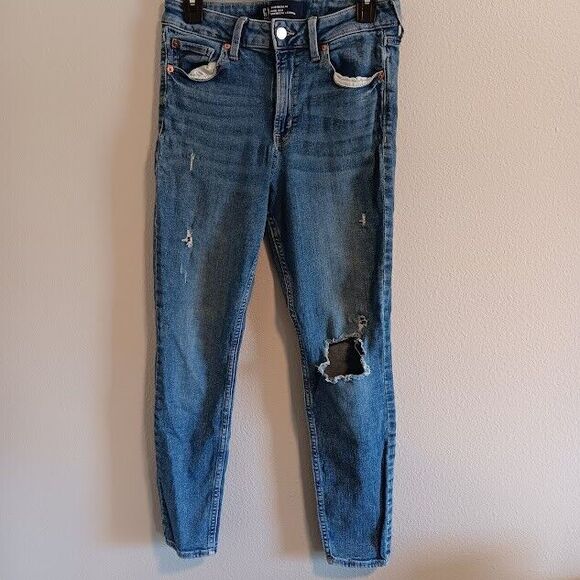 Gap Denim Denim - GAP Denim High Rise Universal Legging  Jeans Distressed Size 8/29 Regular